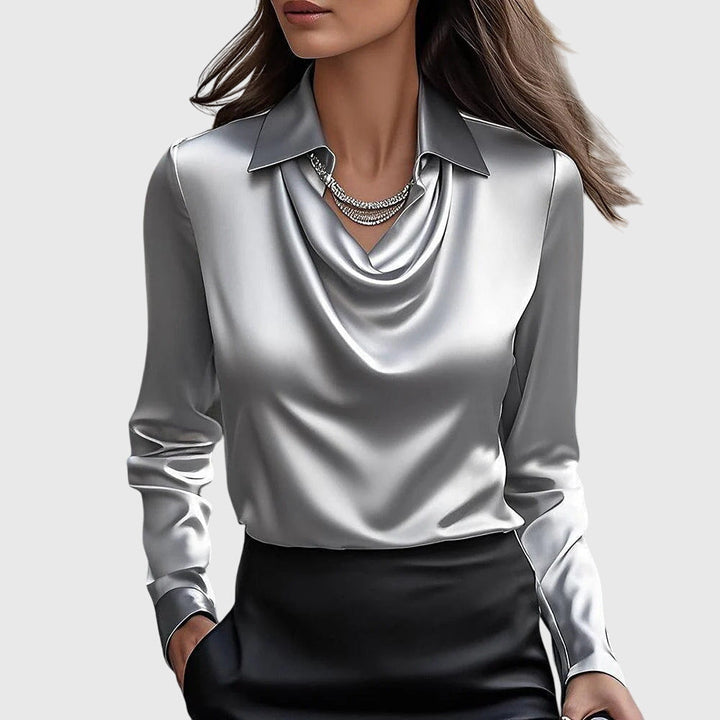 AINSLEY | Draped Neck Blouse