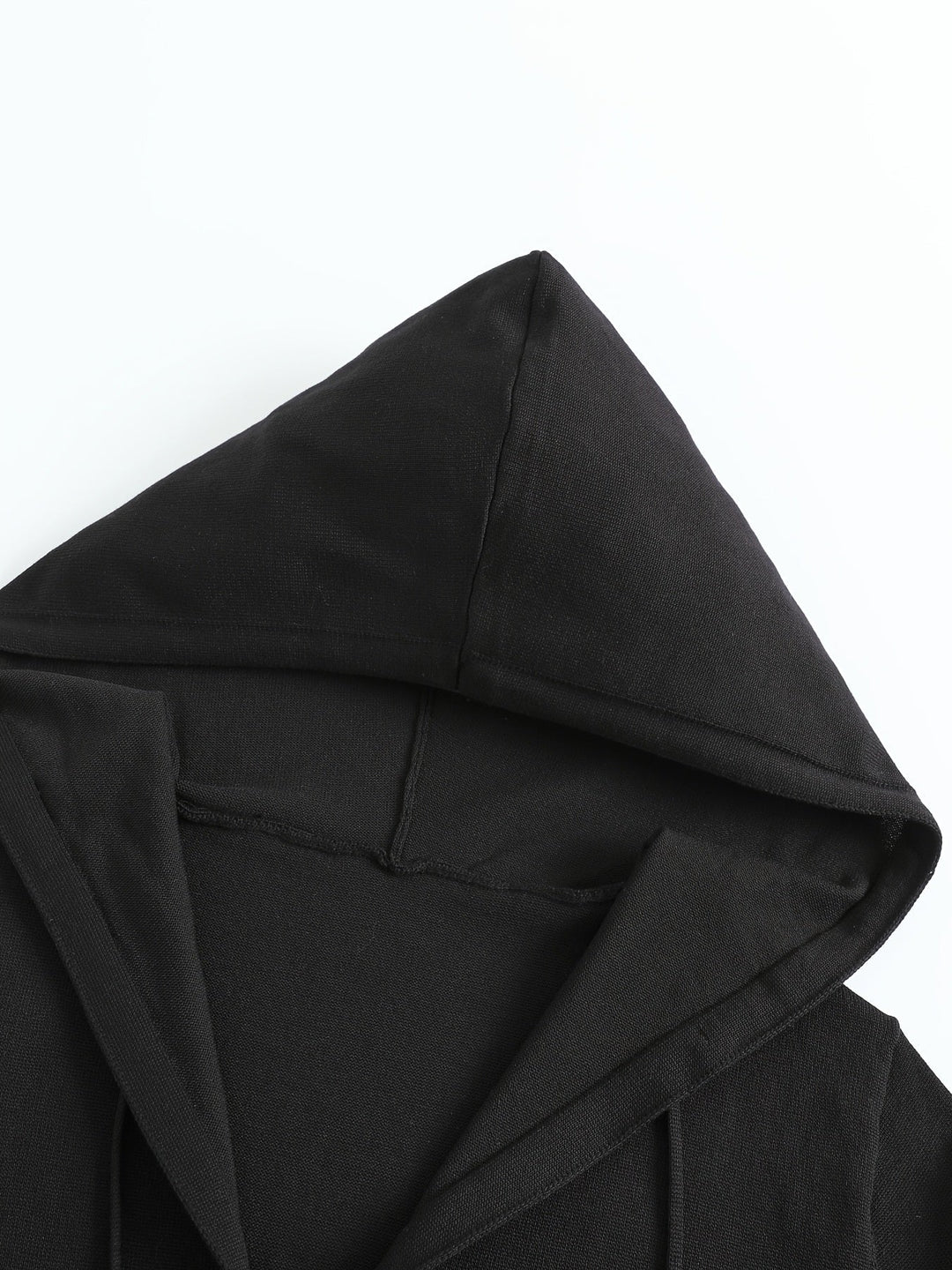 Noemi | Black Hooded Cardigan with Buttons