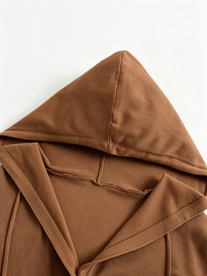 Camilla | Cappuccino Hooded Cardigan with Buttons