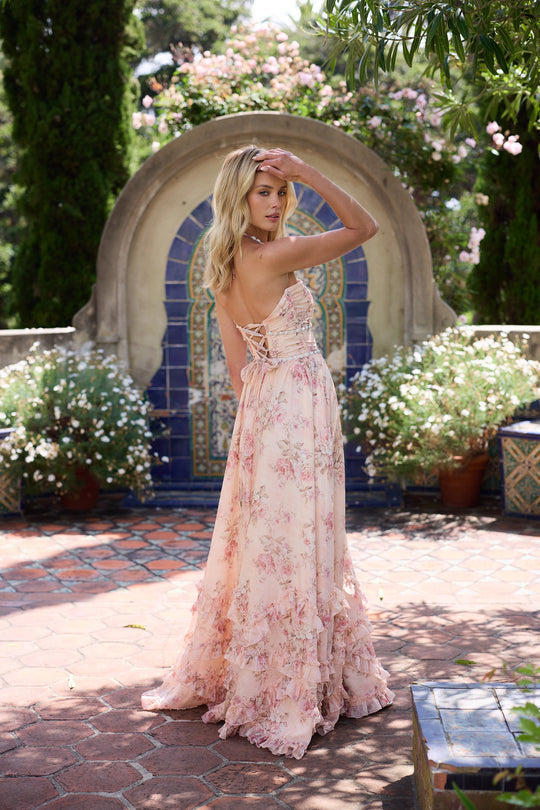 VANESSA | Dress in Peach Tapestry