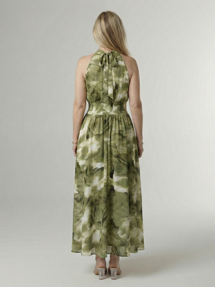 SYLLIN | Gathered Halter Midi Dress