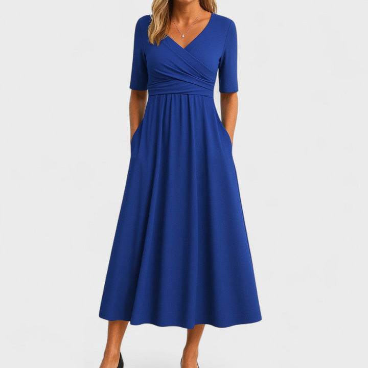 Vivian | Elegant Midi Dress with Pockets