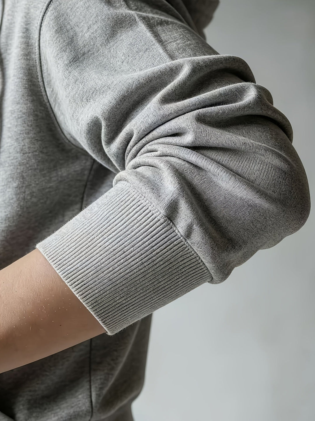 Federica | Gray Hooded Cardigan with Button Closure
