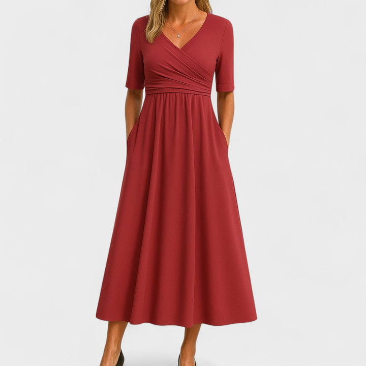 Vivian | Elegant Midi Dress with Pockets