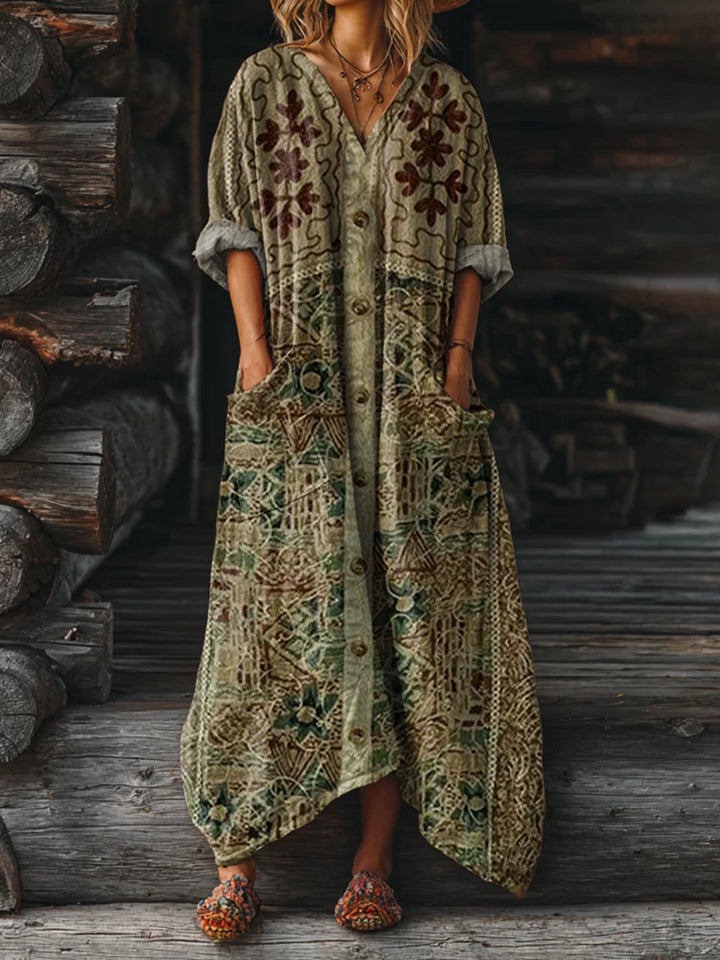 YVETTE | Vintage Boho Dress with Pockets