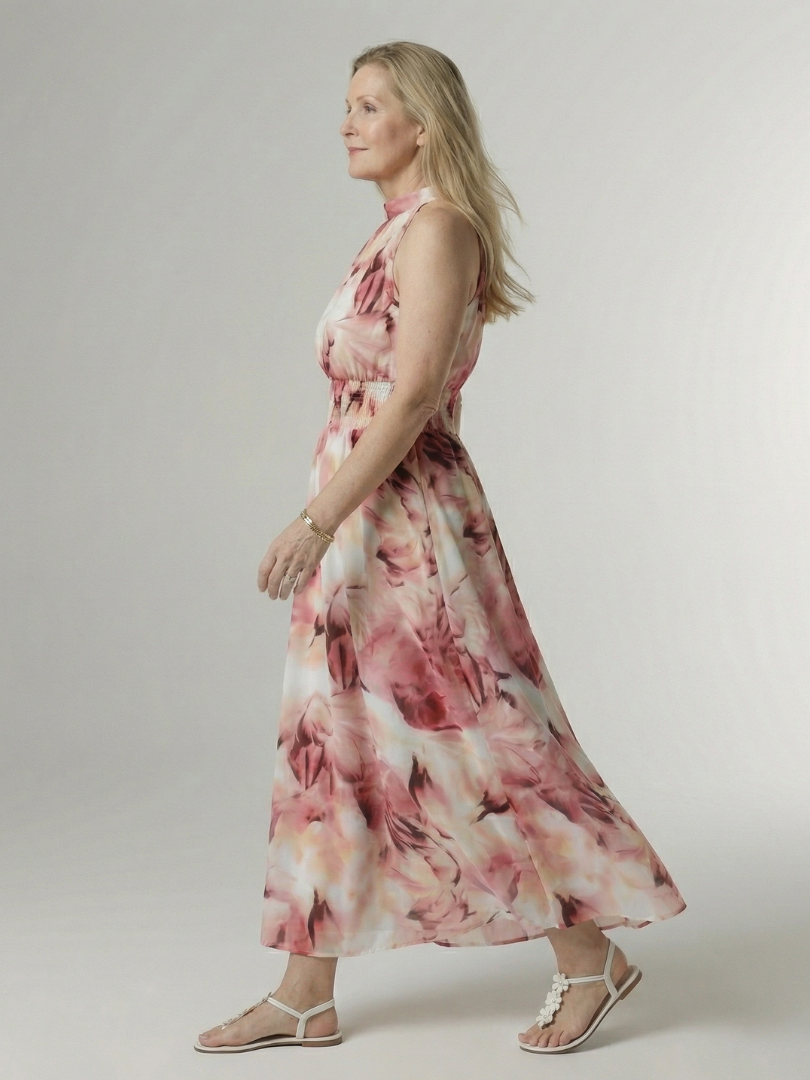SYLLIN | Gathered Halter Midi Dress