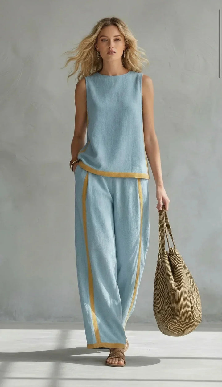 Elisa | Complete Fluid Two-Piece with Contrast Details