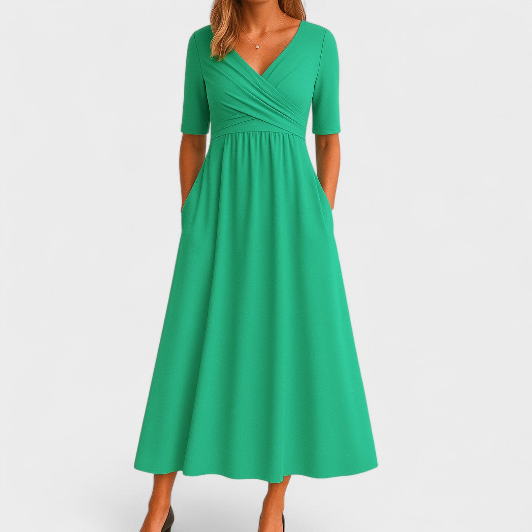 Vivian | Elegant Midi Dress with Pockets