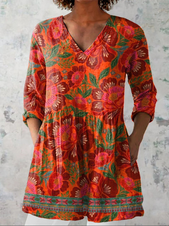 Felicita | Long V-Neck Blouse