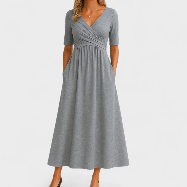 Vivian | Elegant Midi Dress with Pockets