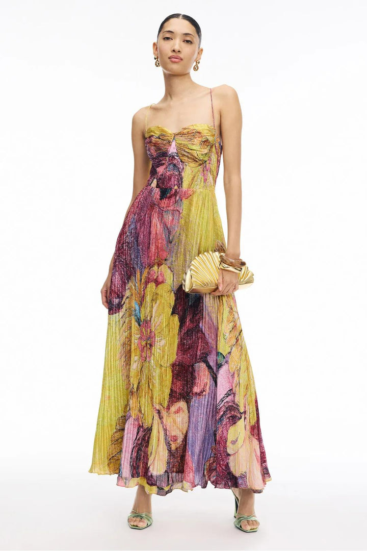 HALLIE | Multicolored Ikat Print Maxi Dress