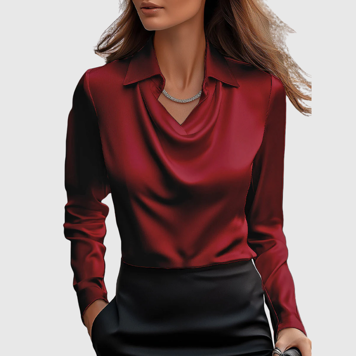 AINSLEY | Draped Neck Blouse