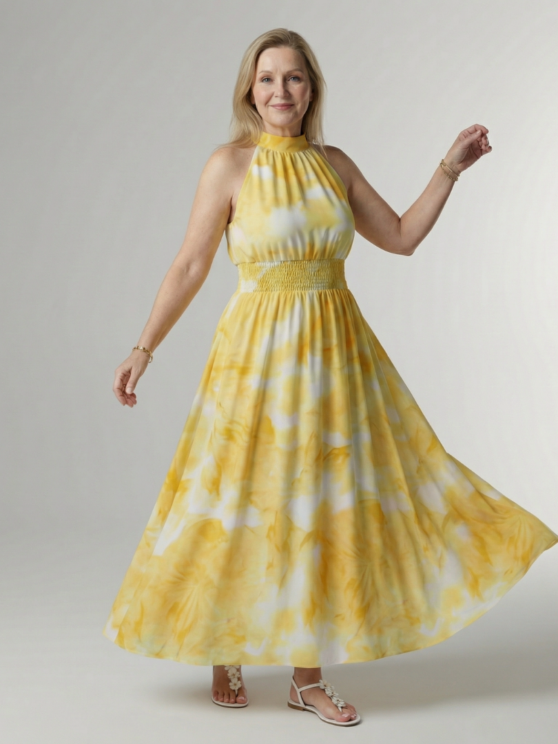 SYLLIN | Gathered Halter Midi Dress