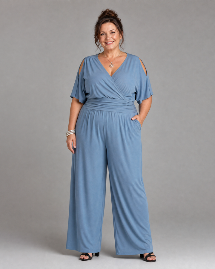 Diana | Cold Shoulder Wrap Waist Relaxed Jumpsuit