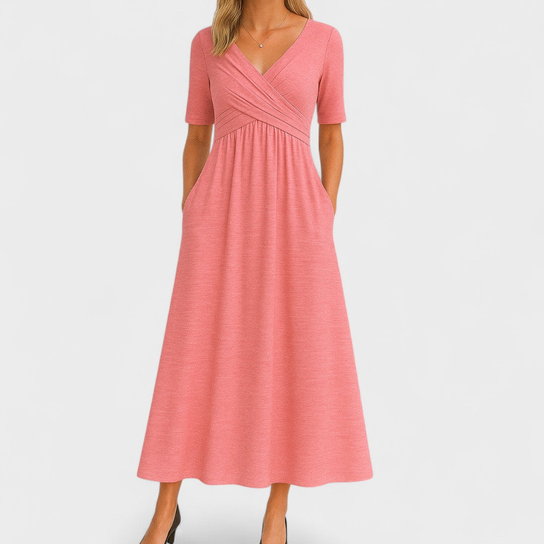 Vivian | Elegant Midi Dress with Pockets