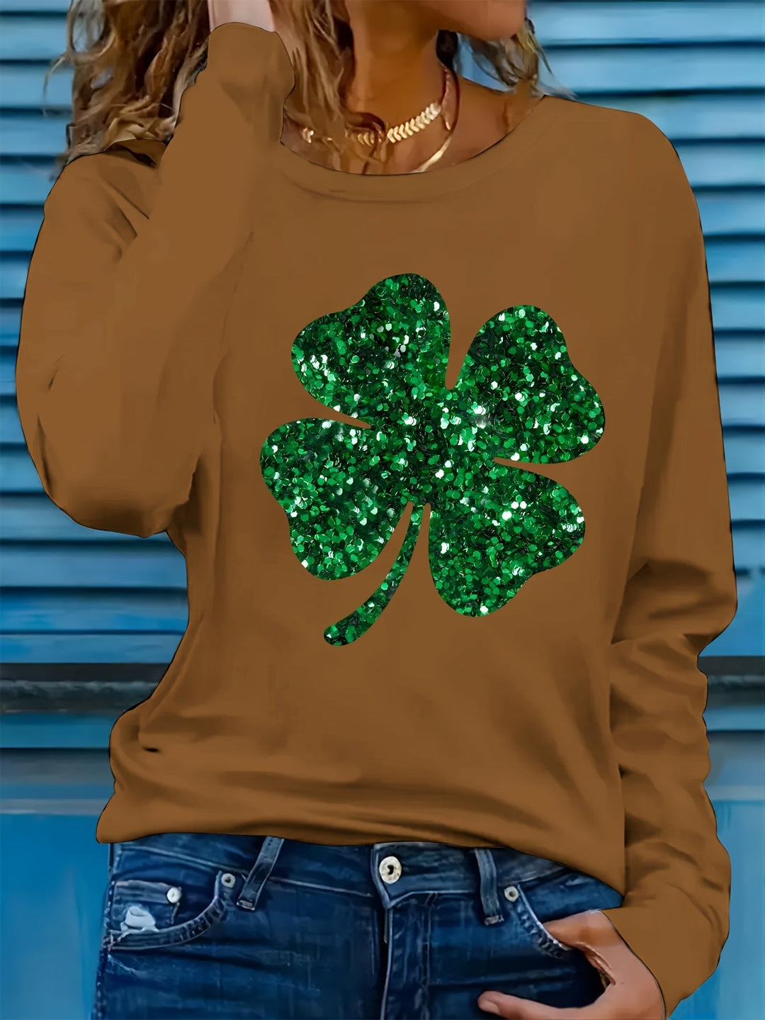 ADRIENNE | Clover Print Sweatshirt