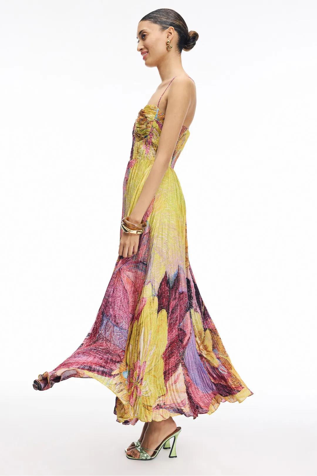 HALLIE | Multicolored Ikat Print Maxi Dress