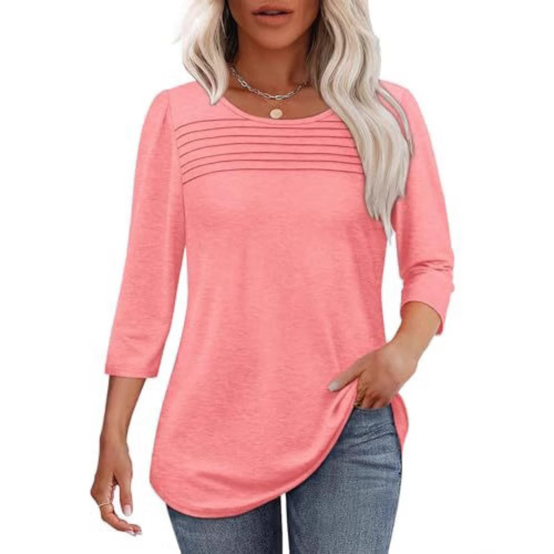 Kinsley | Casual Pleated Front Spring Top