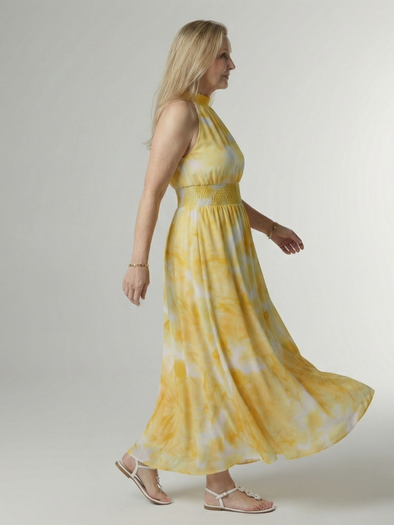 SYLLIN | Gathered Halter Midi Dress