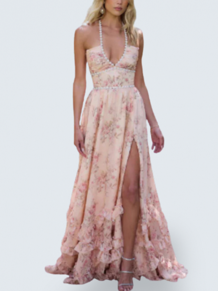 VANESSA | Dress in Peach Tapestry