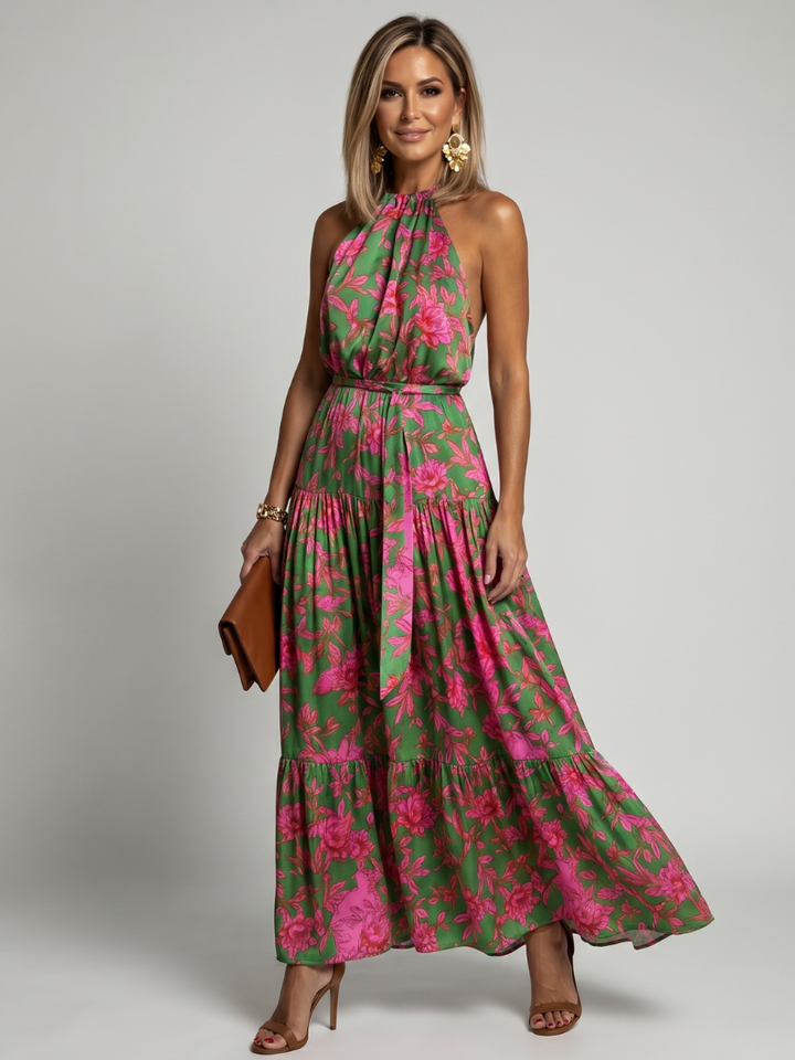 Bellthorne | Draped Halter Midi Dress