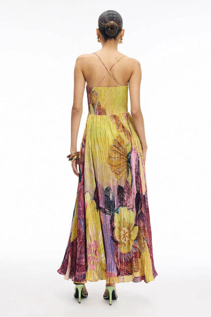 HALLIE | Multicolored Ikat Print Maxi Dress