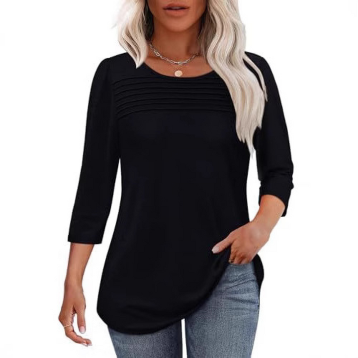 Kinsley | Casual Pleated Front Spring Top