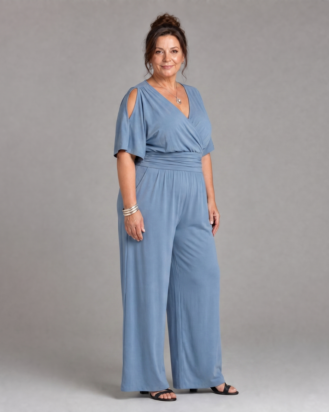 Diana | Cold Shoulder Wrap Waist Relaxed Jumpsuit