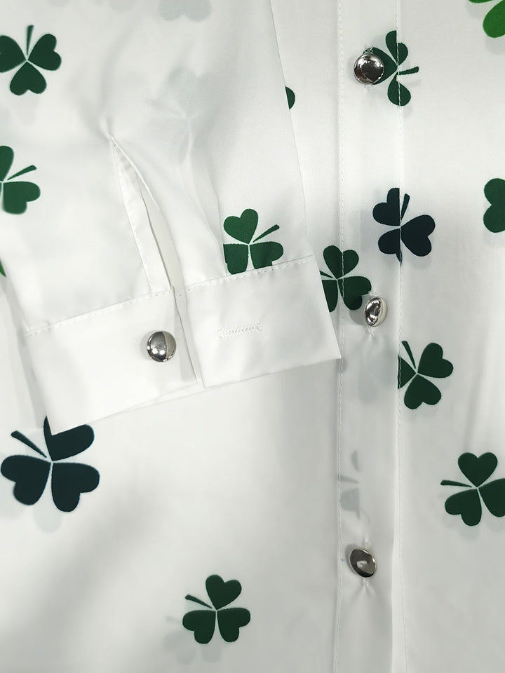 AMELIA | Clover Print Button Shirt