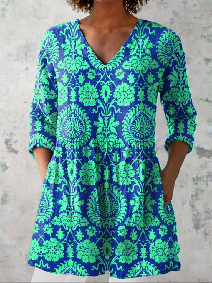Beatrix | Long Blouse with V-Neck