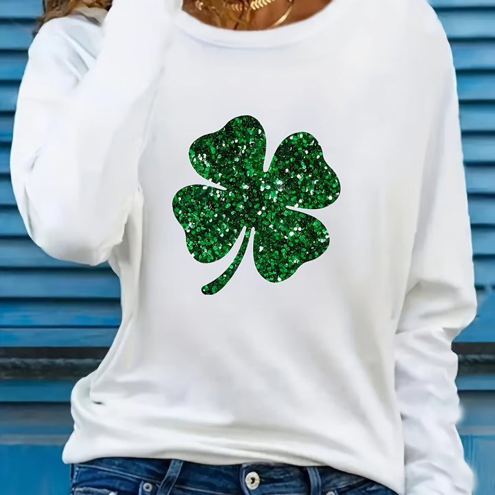 ADRIENNE | Clover Print Sweatshirt