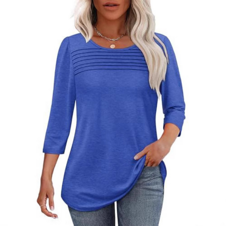 Kinsley | Casual Pleated Front Spring Top