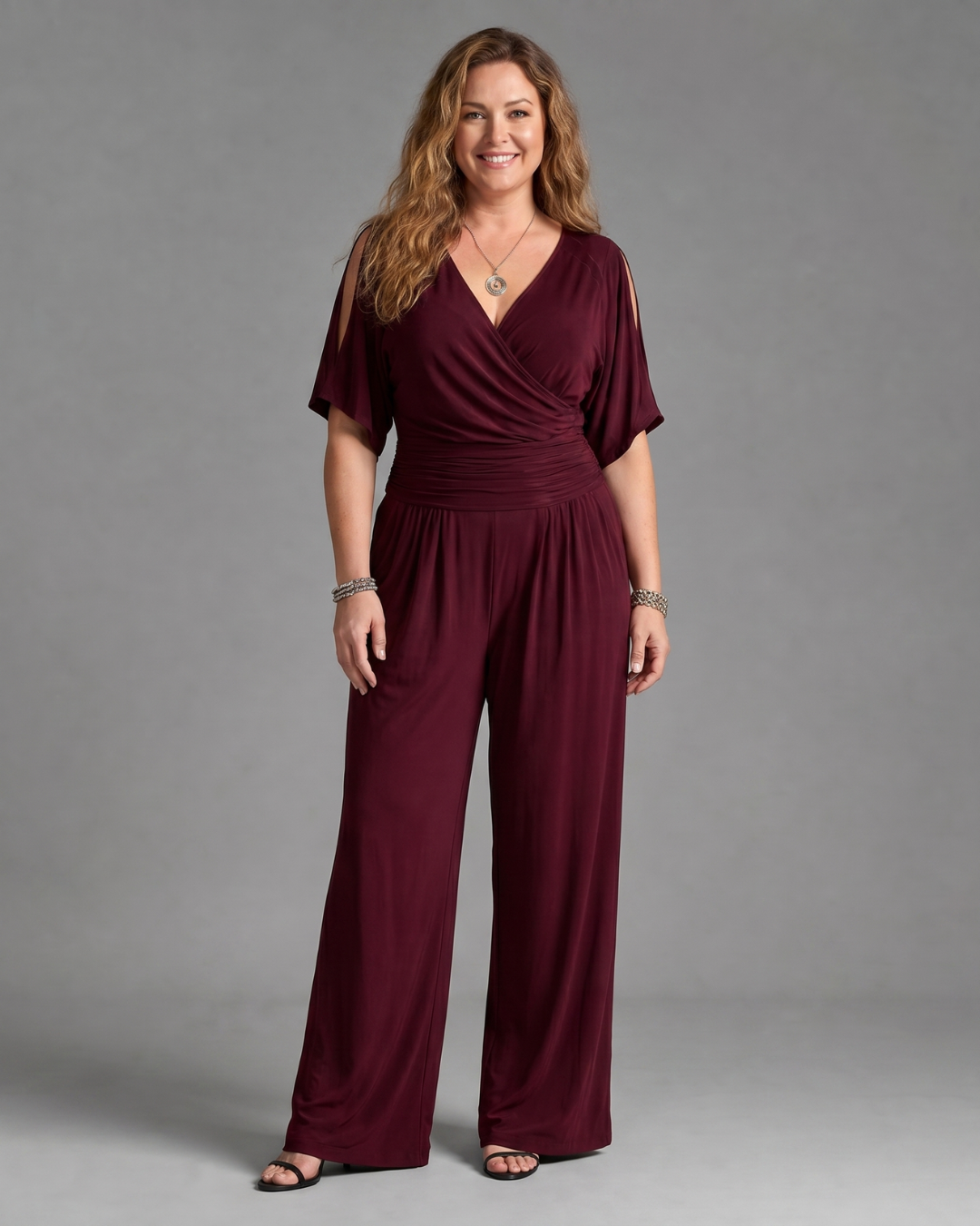 Diana | Cold Shoulder Wrap Waist Relaxed Jumpsuit