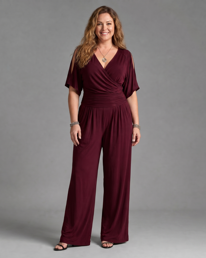 Diana | Cold Shoulder Wrap Waist Relaxed Jumpsuit