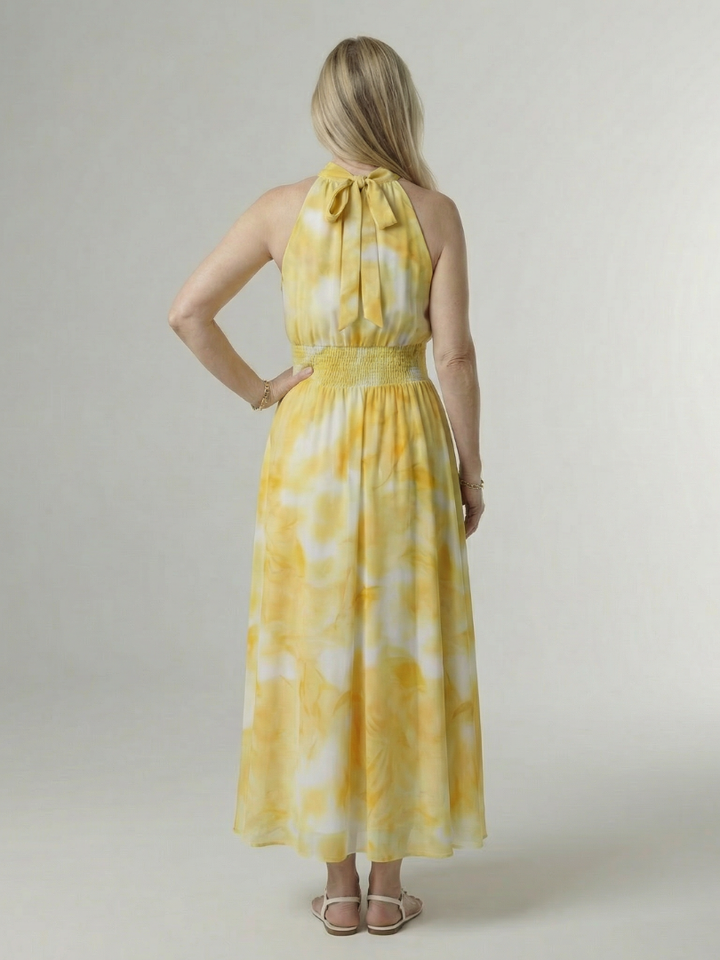 SYLLIN | Gathered Halter Midi Dress