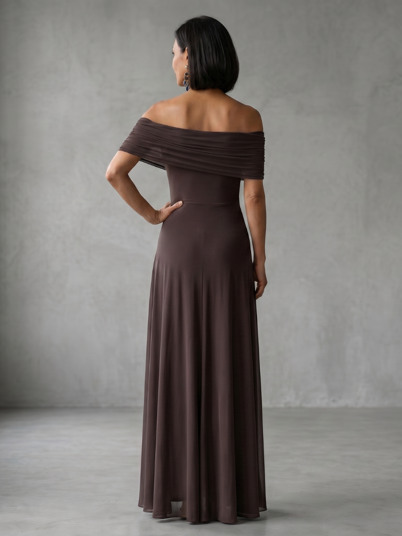 Bellthorne | Off Shoulder Draped Midi Dress