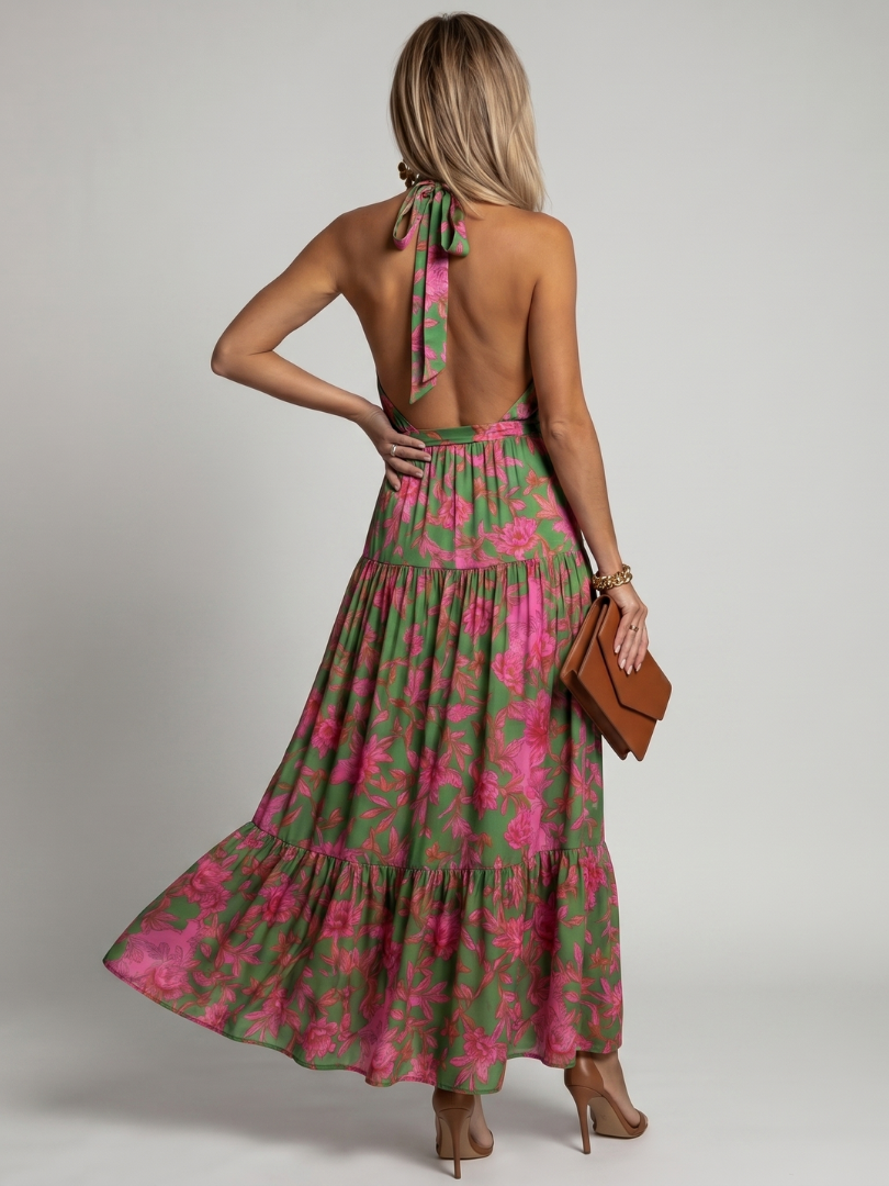 Bellthorne | Draped Halter Midi Dress