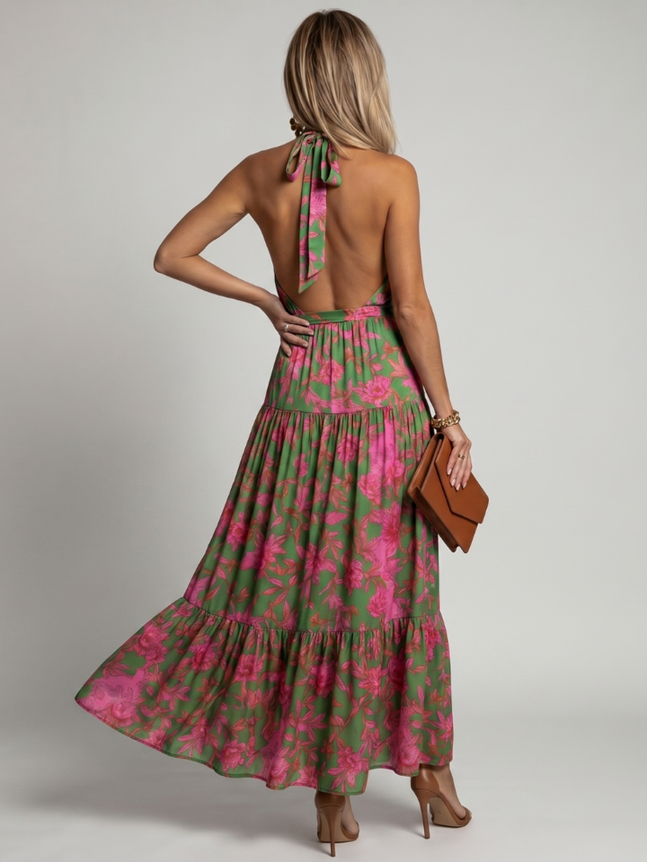 Bellthorne | Draped Halter Midi Dress