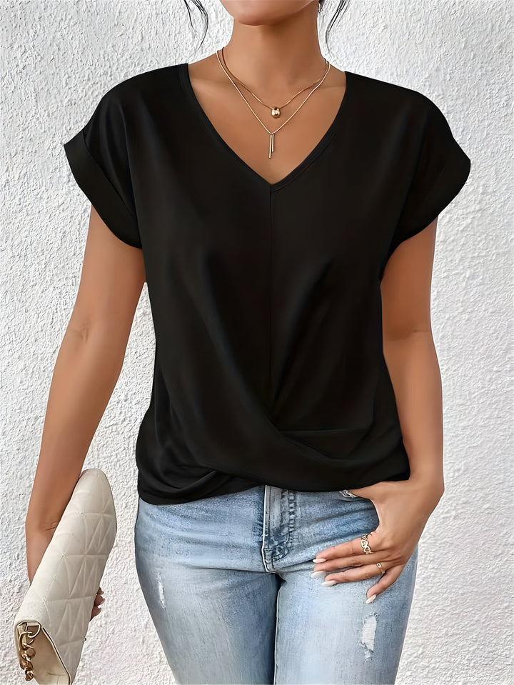 ANDREA | Relaxed V-Neck Twist Top