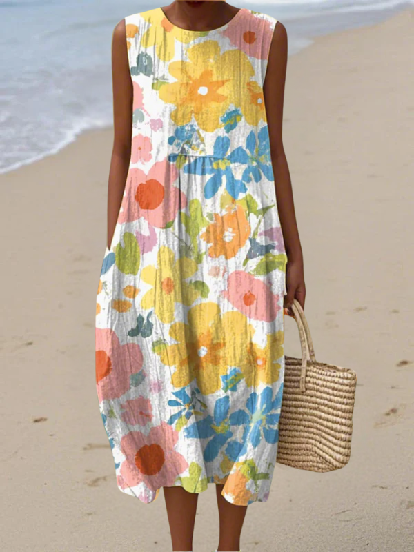 CHLOE | Pastel Floral Midi Dress