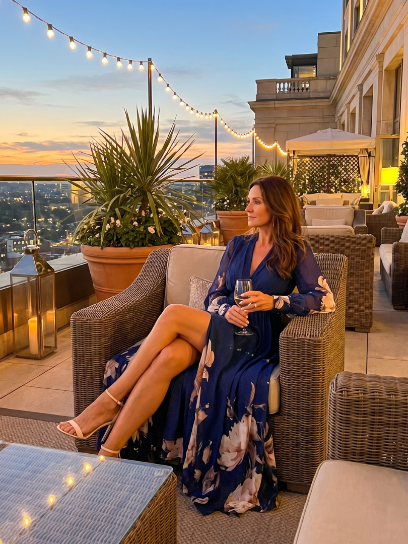 Bellthorne | Pleated Sheer Sleeves Maxi Dress