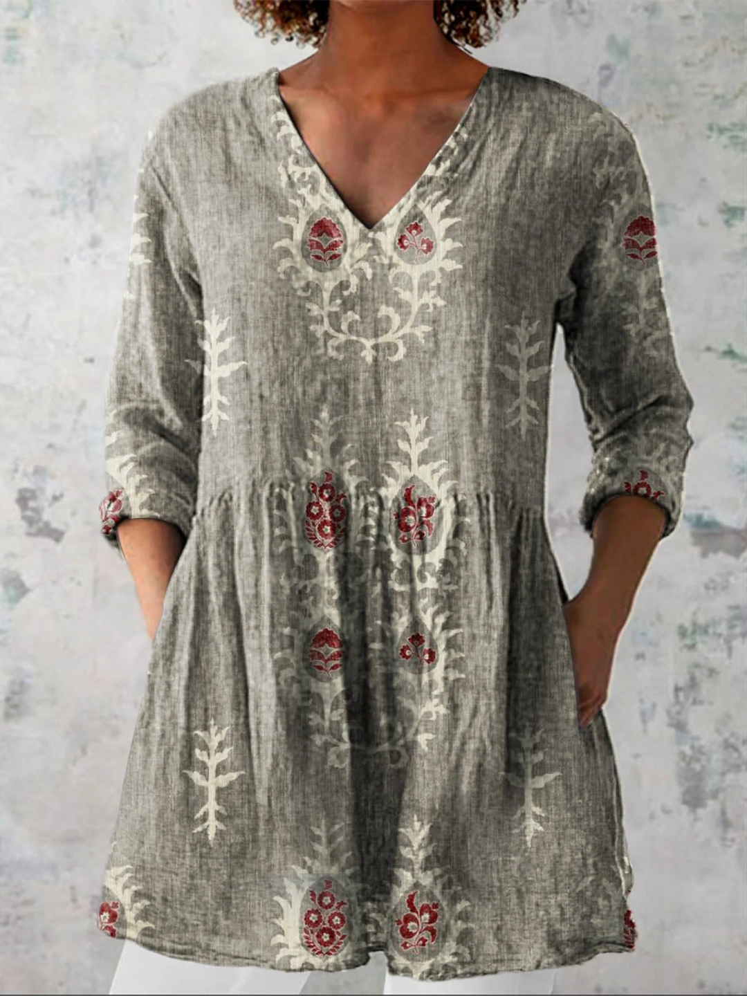 Maeve | Long Blouse with V-Neck