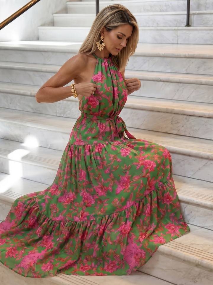 Bellthorne | Draped Halter Midi Dress
