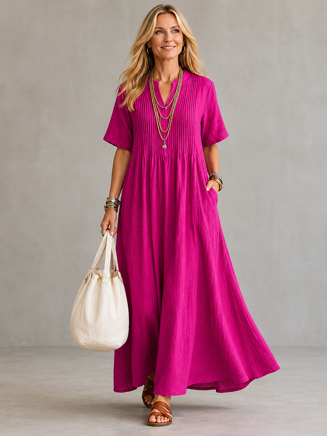NATHALIA | Pleated Dress
