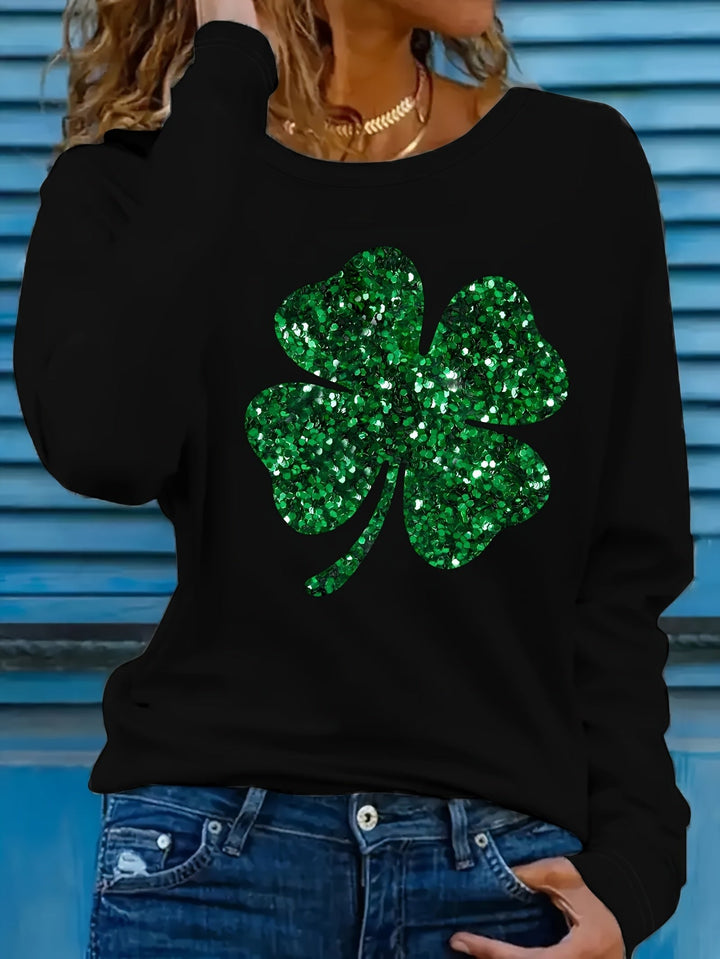 ADRIENNE | Clover Print Sweatshirt