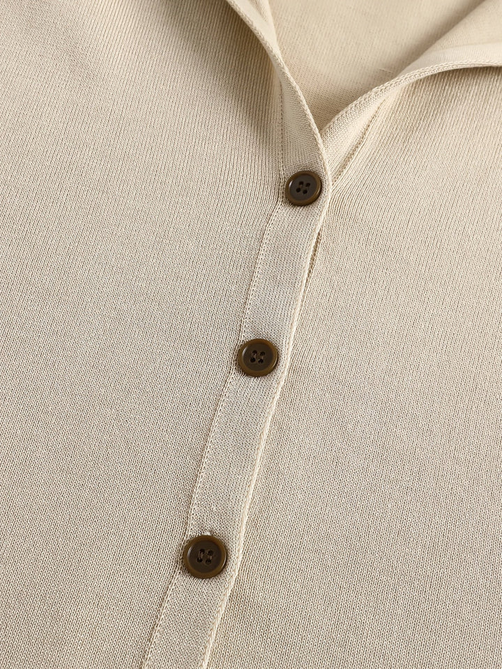 Katia | Khaki Hooded Cardigan with Buttons