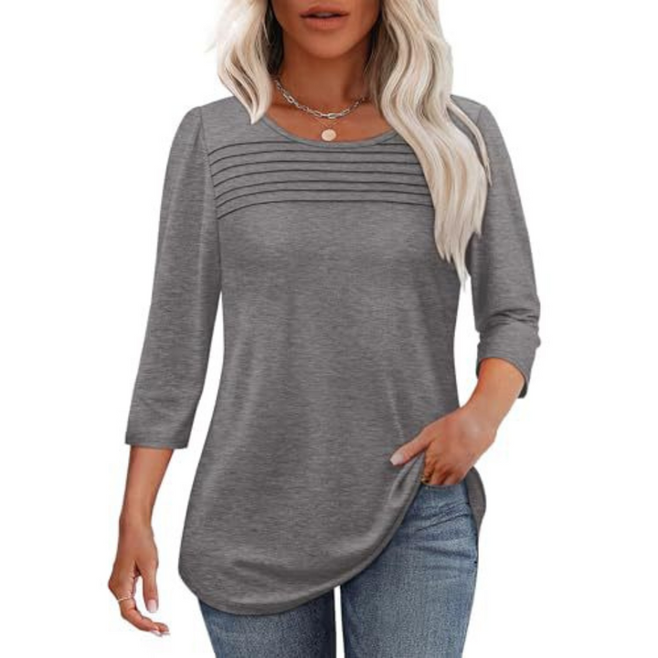 Kinsley | Casual Pleated Front Spring Top