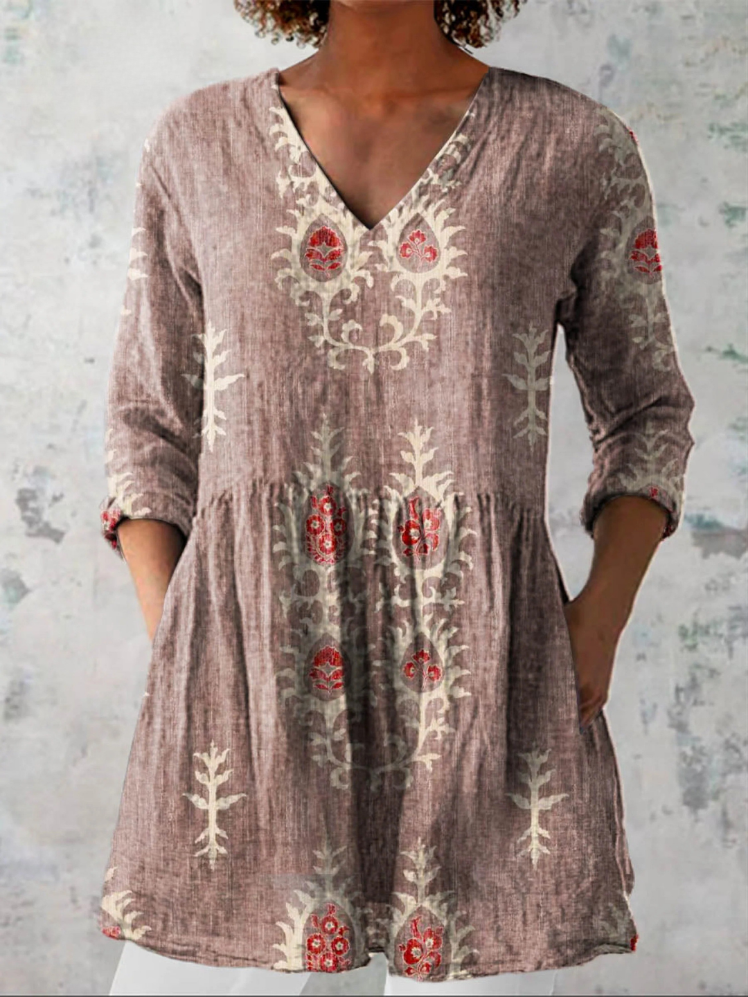 Maeve | Long Blouse with V-Neck