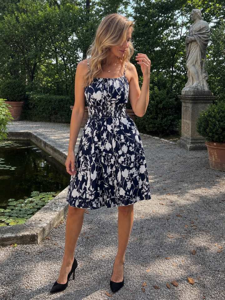 Atlas | Sleeveless Abstract Print Knee Length Dress