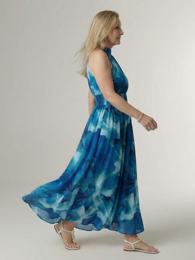 SYLLIN | Gathered Halter Midi Dress